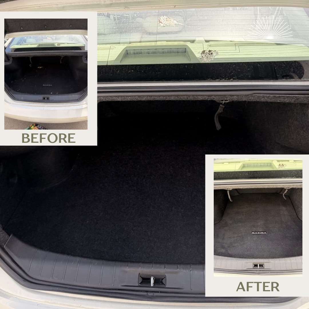 Before and after floor mat detail — Nissan Maxima