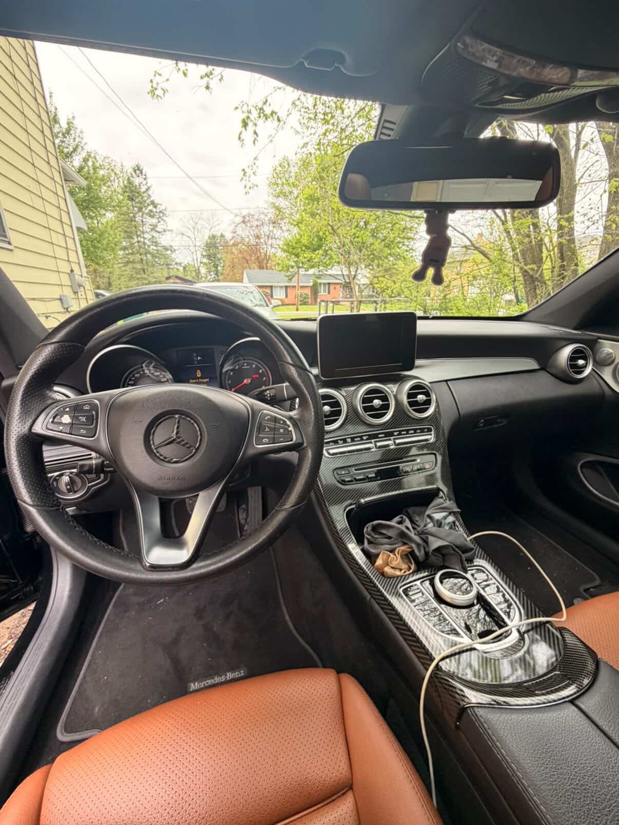 Mercedes interior before detailing — lived in