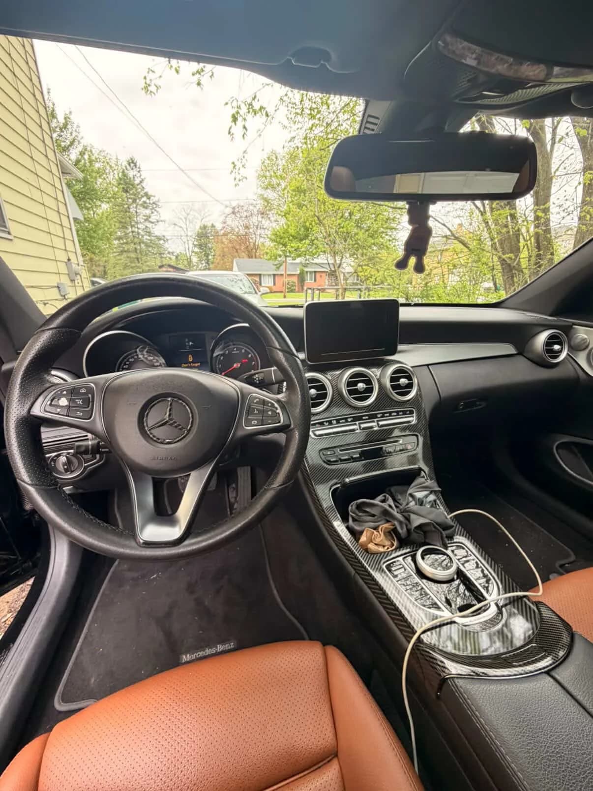 Mercedes interior before detailing — lived in