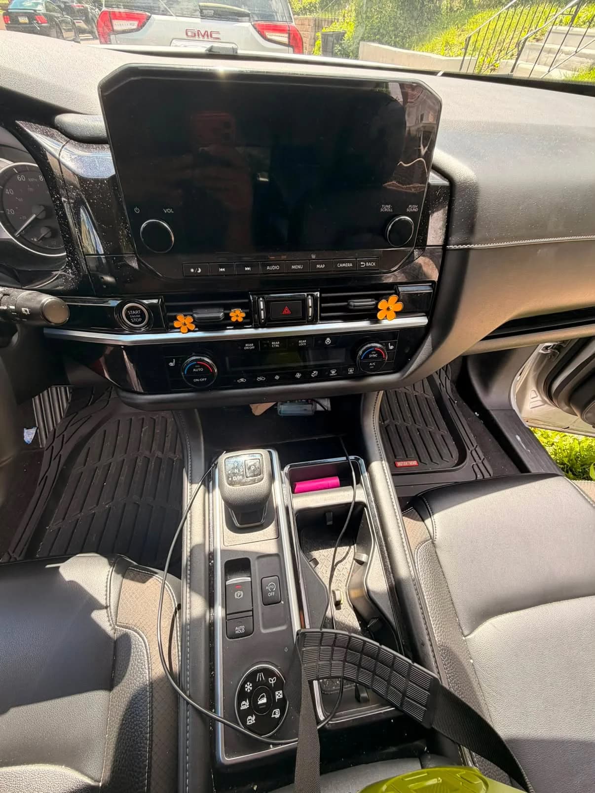 Dashboard and center console before detailing